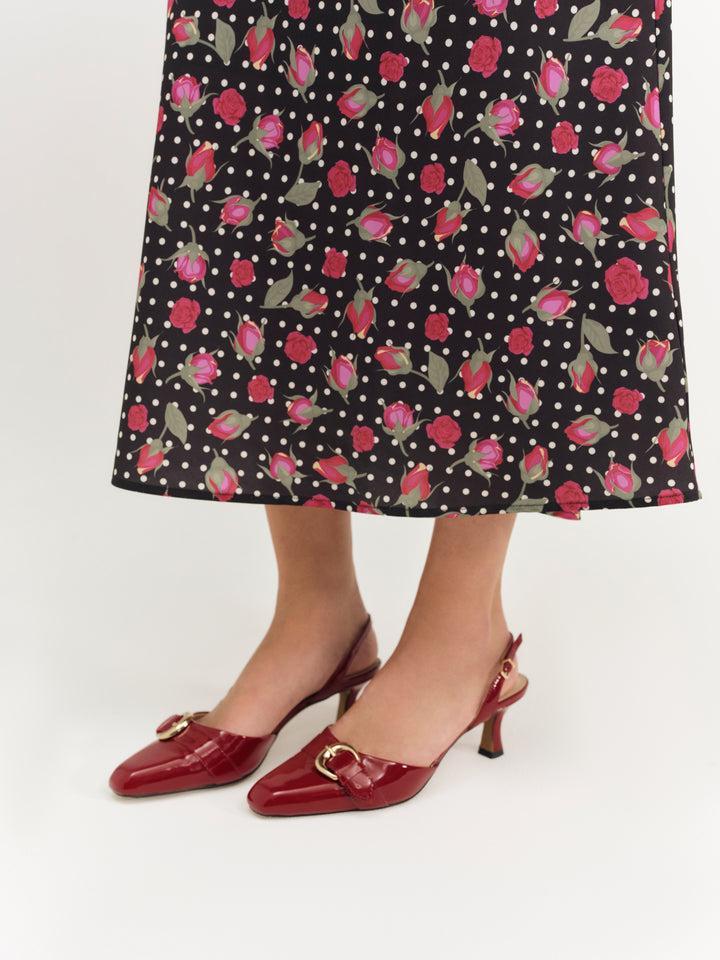 Marion Buckle Heel — Red Product Image