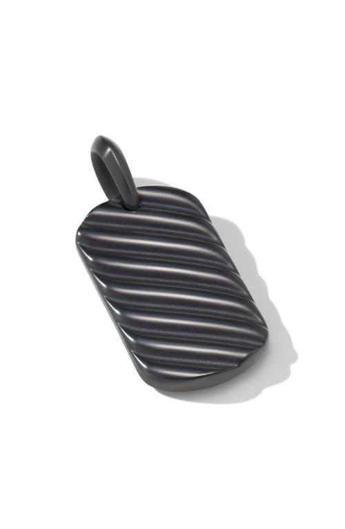 David Yurman Mens Sculpted Cable Tag in Black Titanium, 27mm Product Image