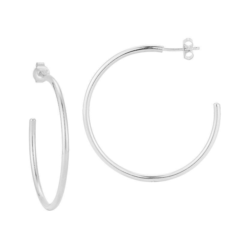 Sunkissed Sterling 14k Gold Over Silver Thick Hoop Earrings, Womens, Yellow Gold Tone Product Image