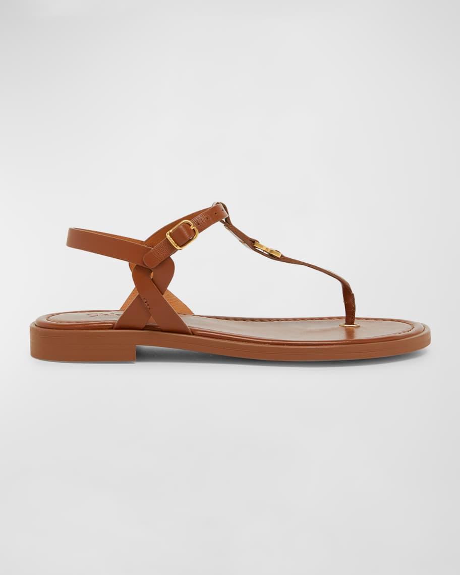 Marcie Leather Flat Thong Sandals Product Image