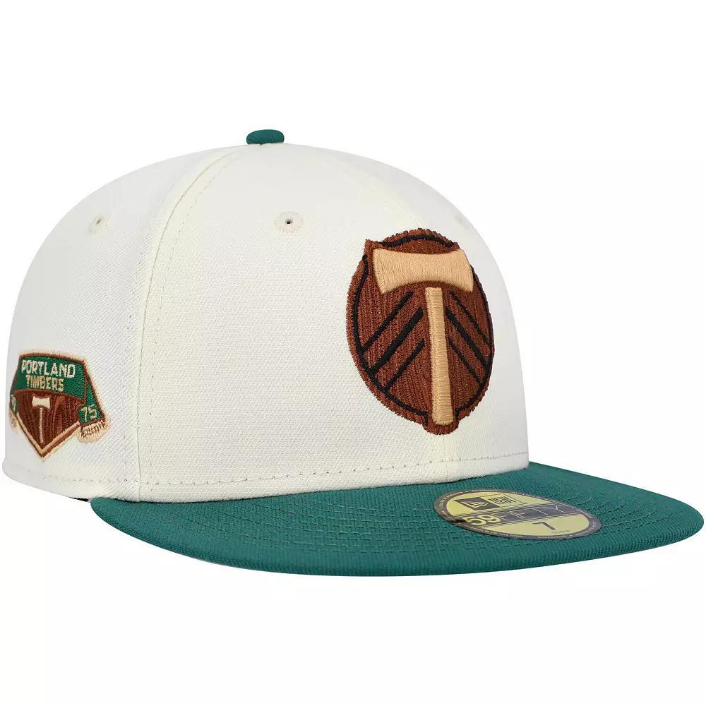 Men's New Era Cream Portland Timbers Woodgrain 59FIFTY Fitted Hat, Size: 7 1/8, Beige Product Image