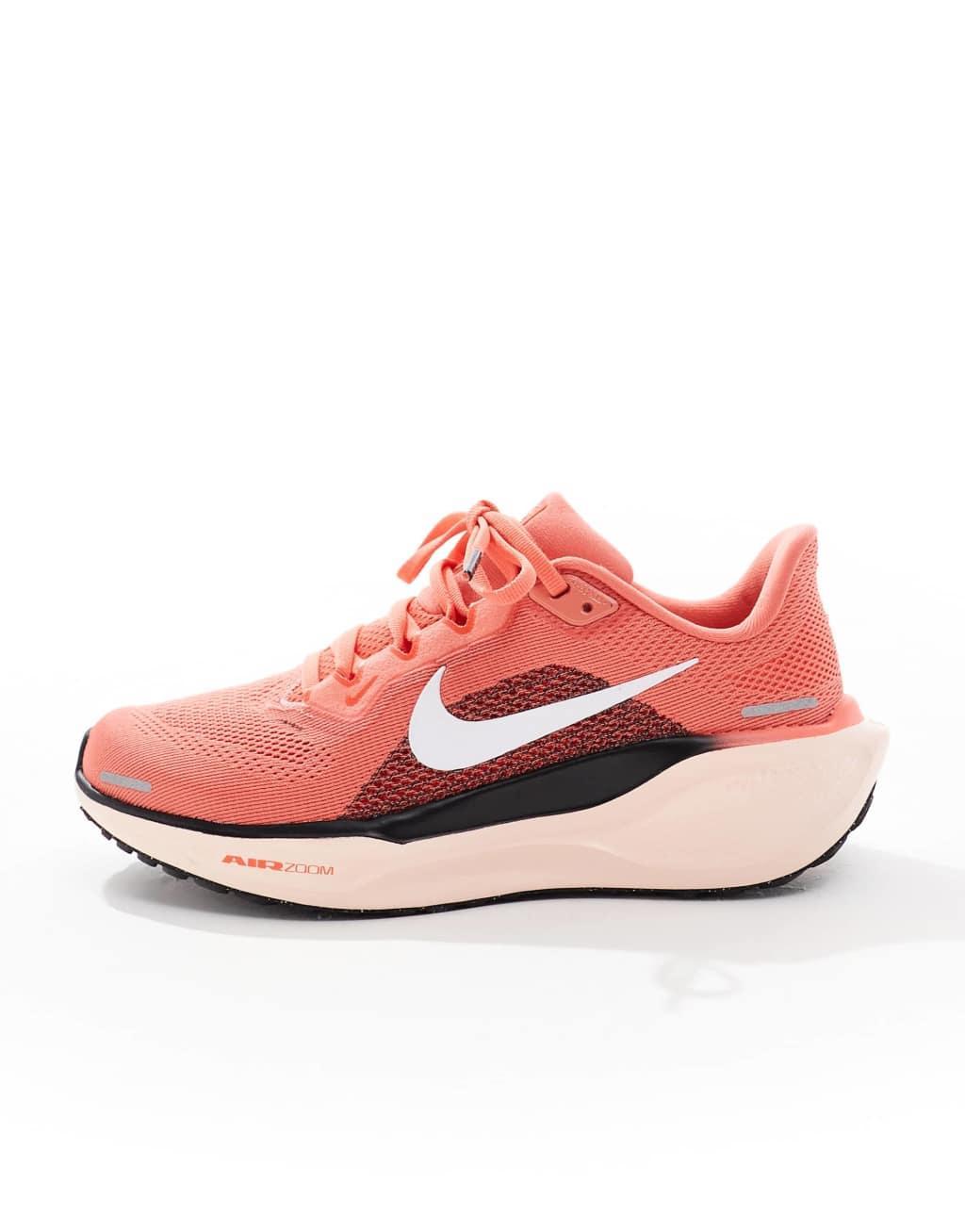 Nike Running Air Zoom Pegasus 41 sneakers in pink, white and black Product Image