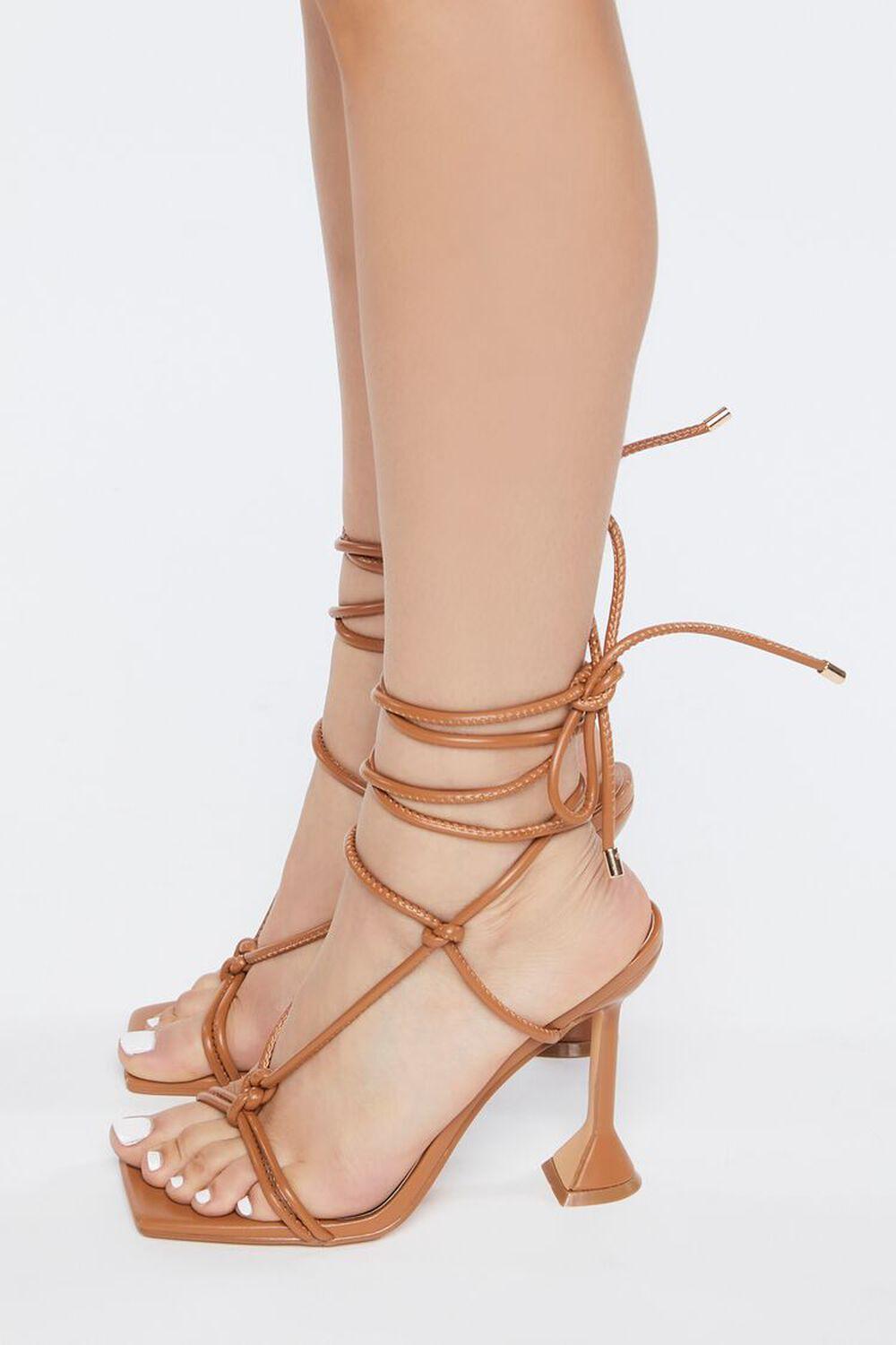 Knotted Strappy Open-Toe Heels | Forever 21 Product Image