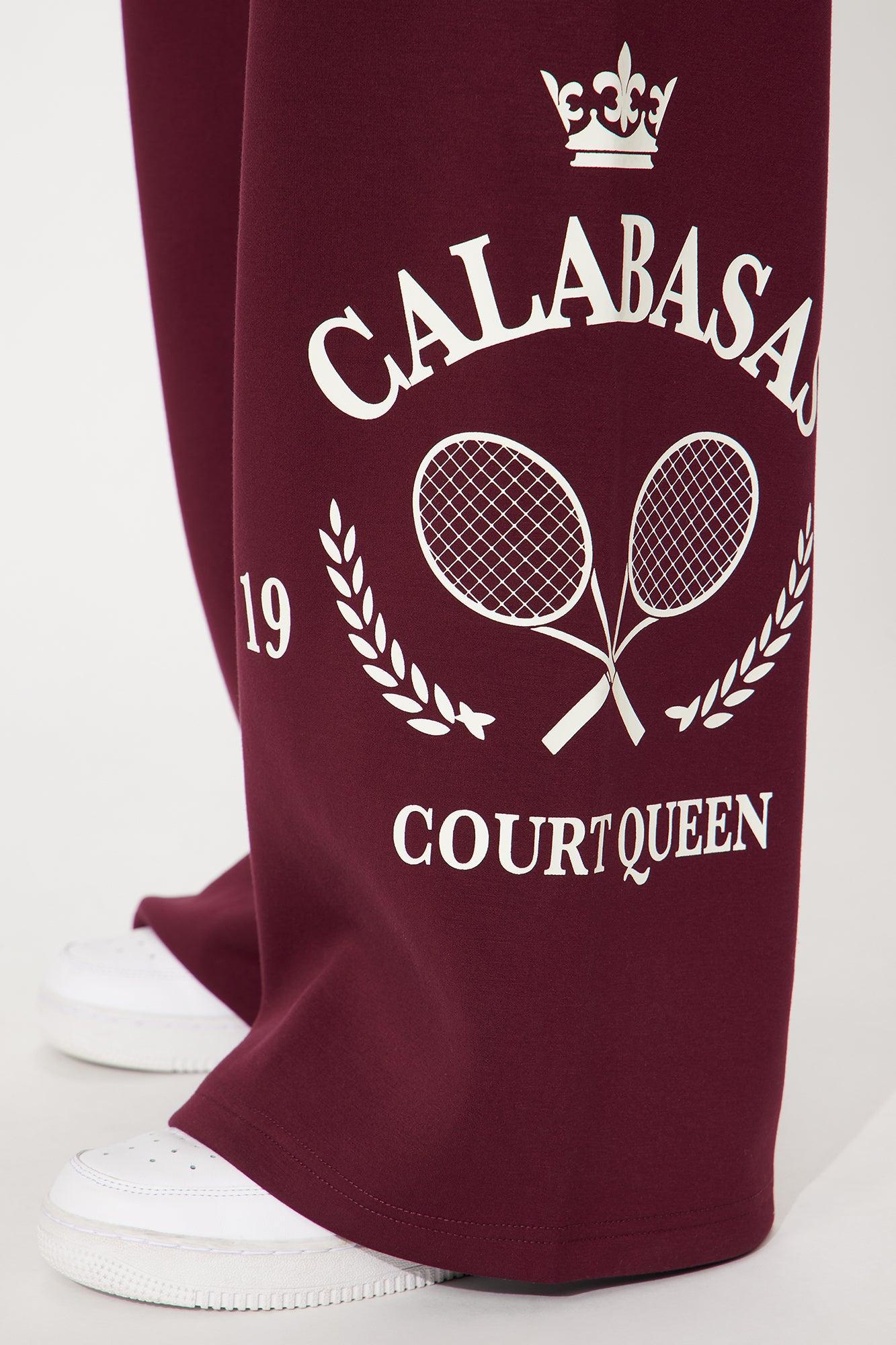 Calabasas Track Pant Set - Burgundy Product Image