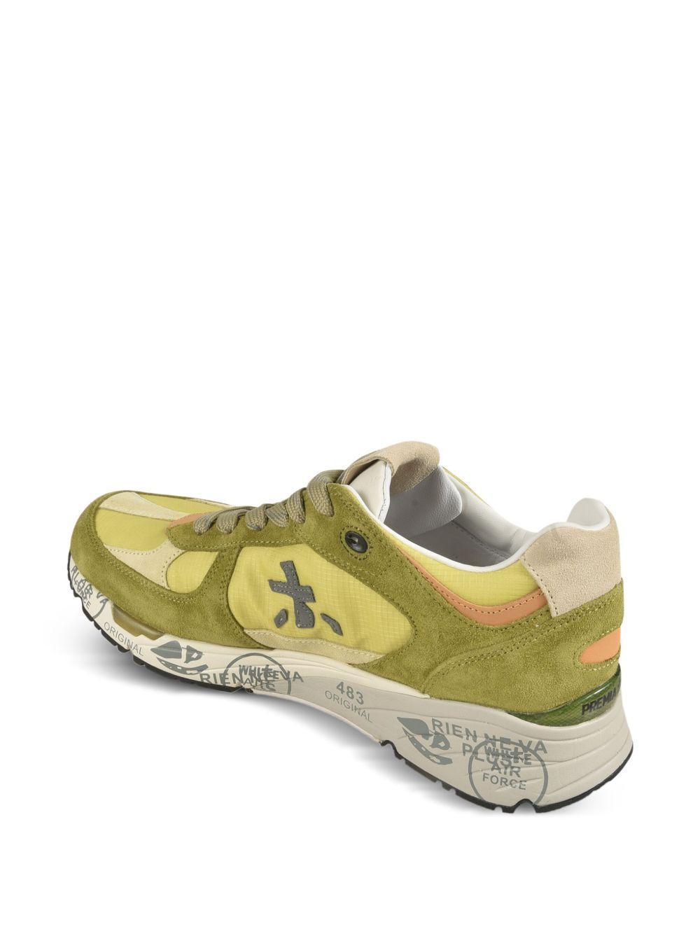 suede leather panelled sneakers Product Image