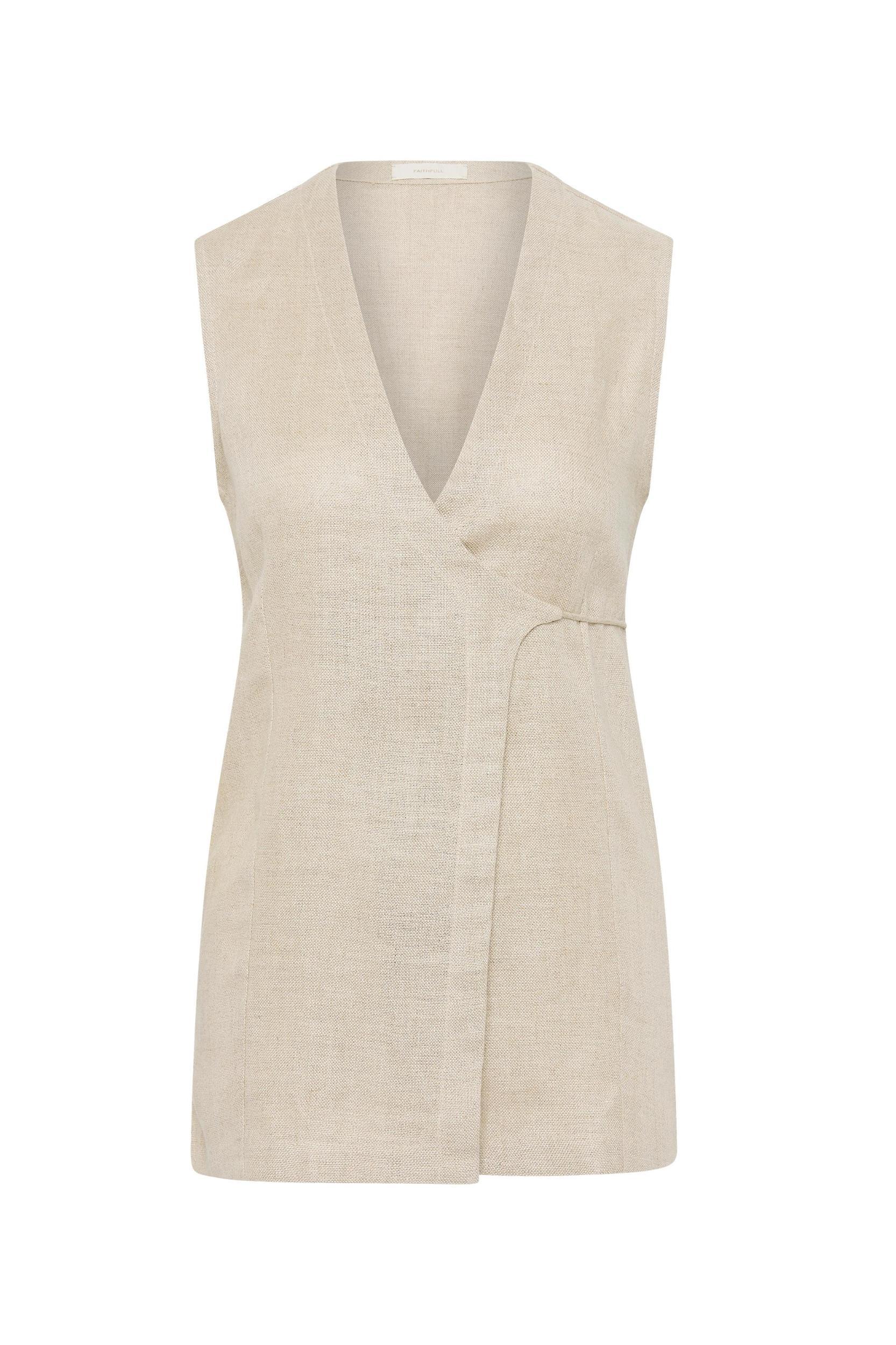 Lulea Wrap Vest Oatmeal - Final Sale Product Image