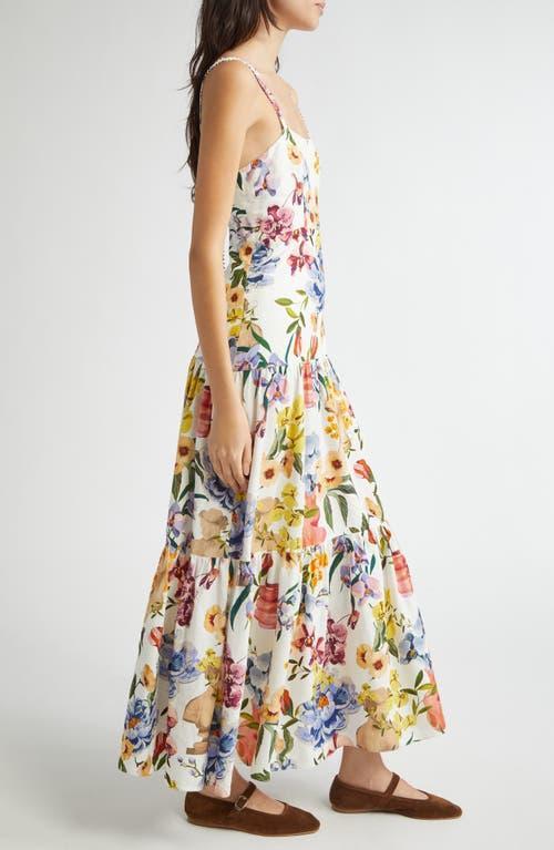 FARM RIO Off-white Greek Garden Lenzing Ecovero Euroflax Maxi Dress In Greek Garden Off-white Product Image