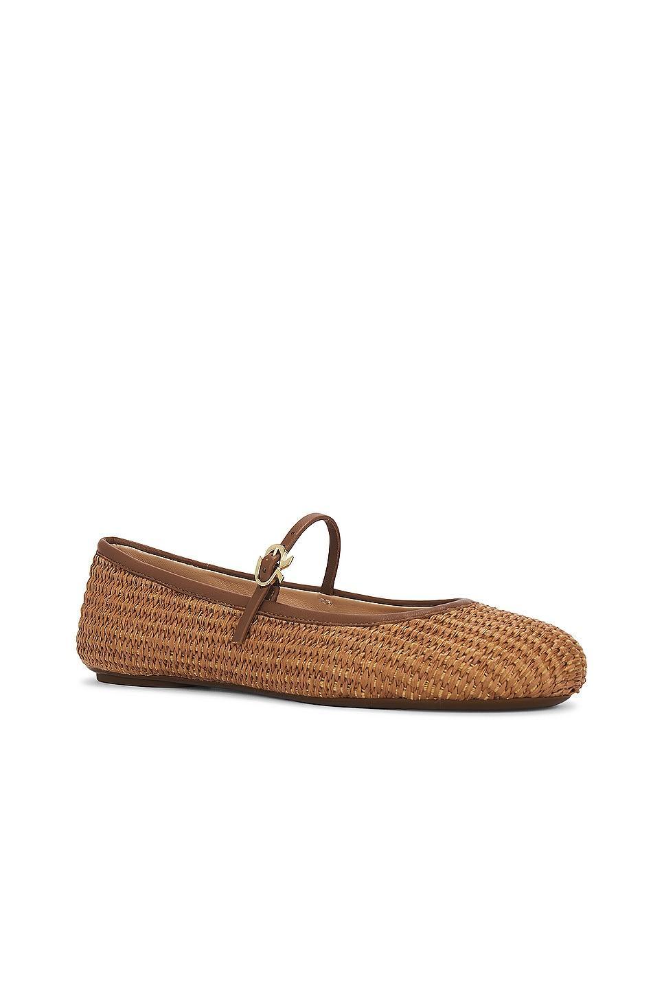 Gianvito Rossi Carla Marbella & Nappa Flats in Tan Product Image