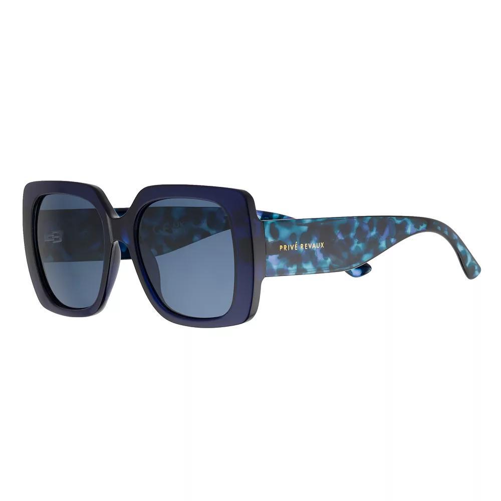 Women's PRIVE REVAUX Wallflower 53mm Rectangle Sunglasses, Blue Product Image