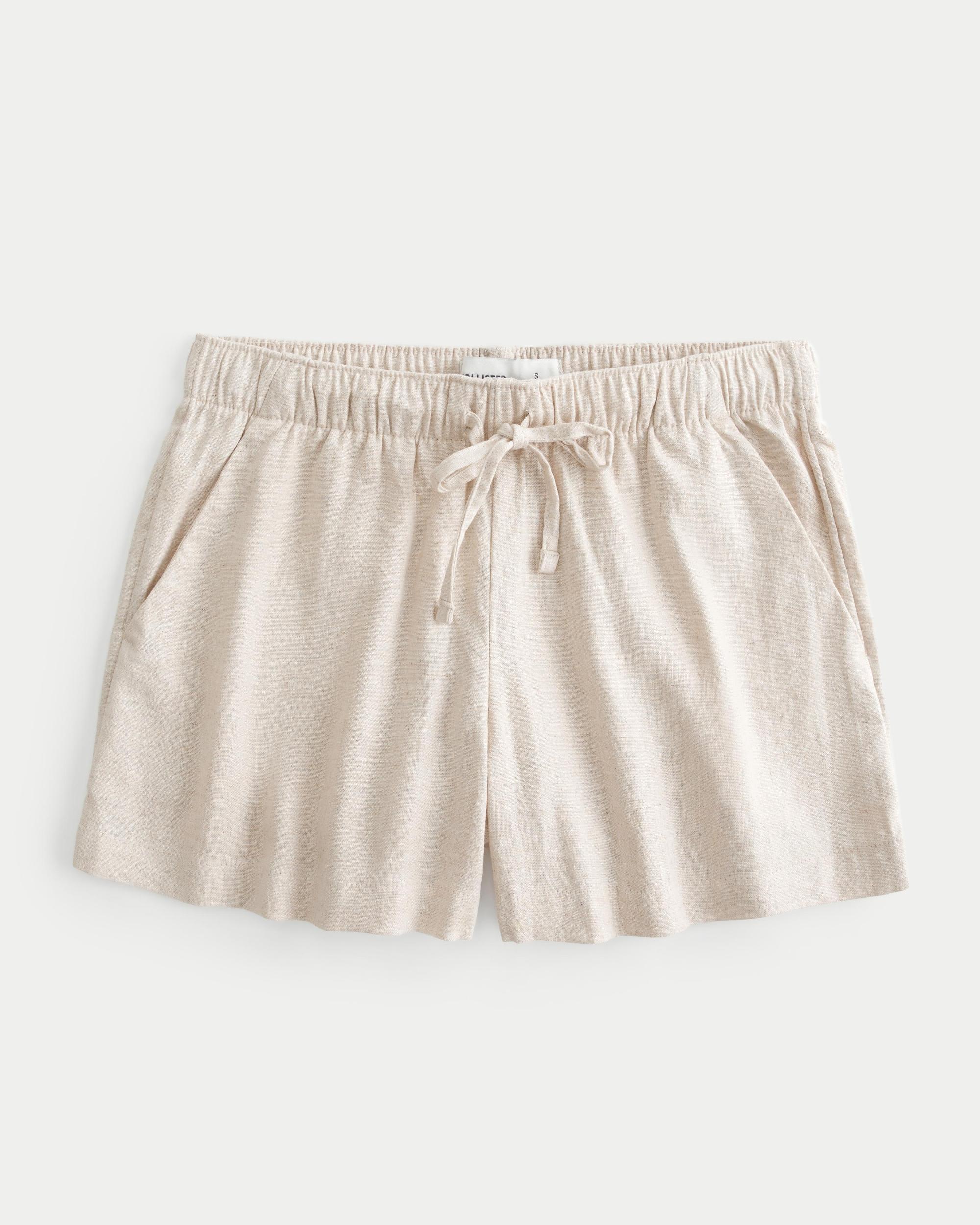 Hollister Ella Adjustable Rise Linen-Blend Pull-On Shorts Product Image