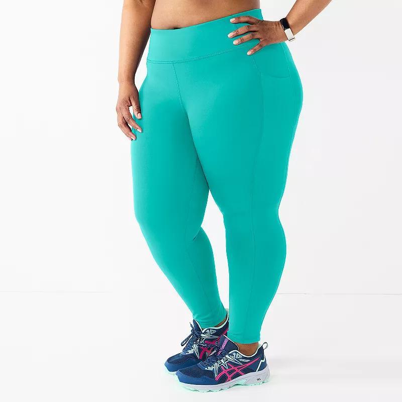 Plus Size Tek Gear® Ultrastretch High-Waisted Side Pocket 7/8 Leggings, Women's, Size: 1XL, Surely Red Product Image