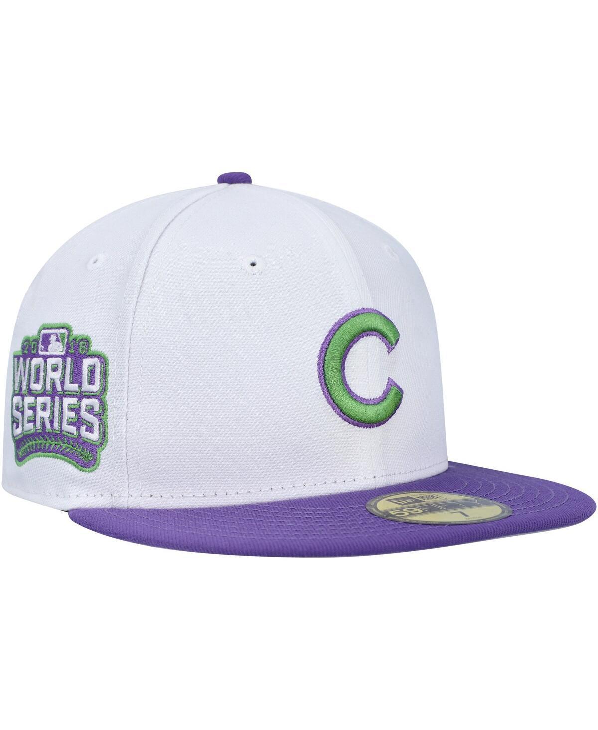 Men's New Era White Chicago Cubs  Side Patch 59FIFTY Fitted Hat, Size: 7 Product Image