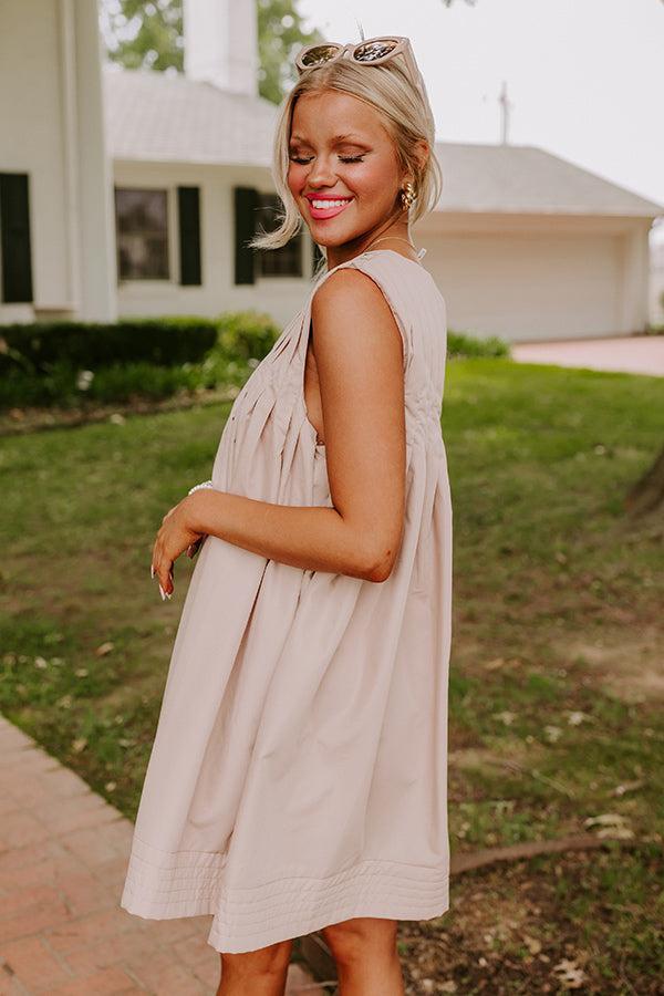 Happy Moment Mini Dress in Warm Taupe Product Image
