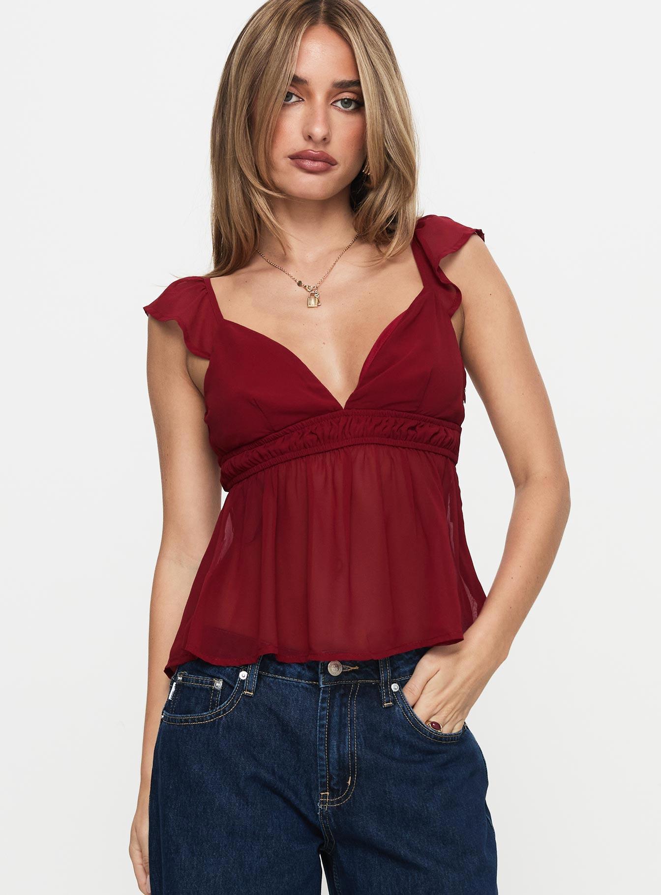 Elysea Top Burgundy Product Image