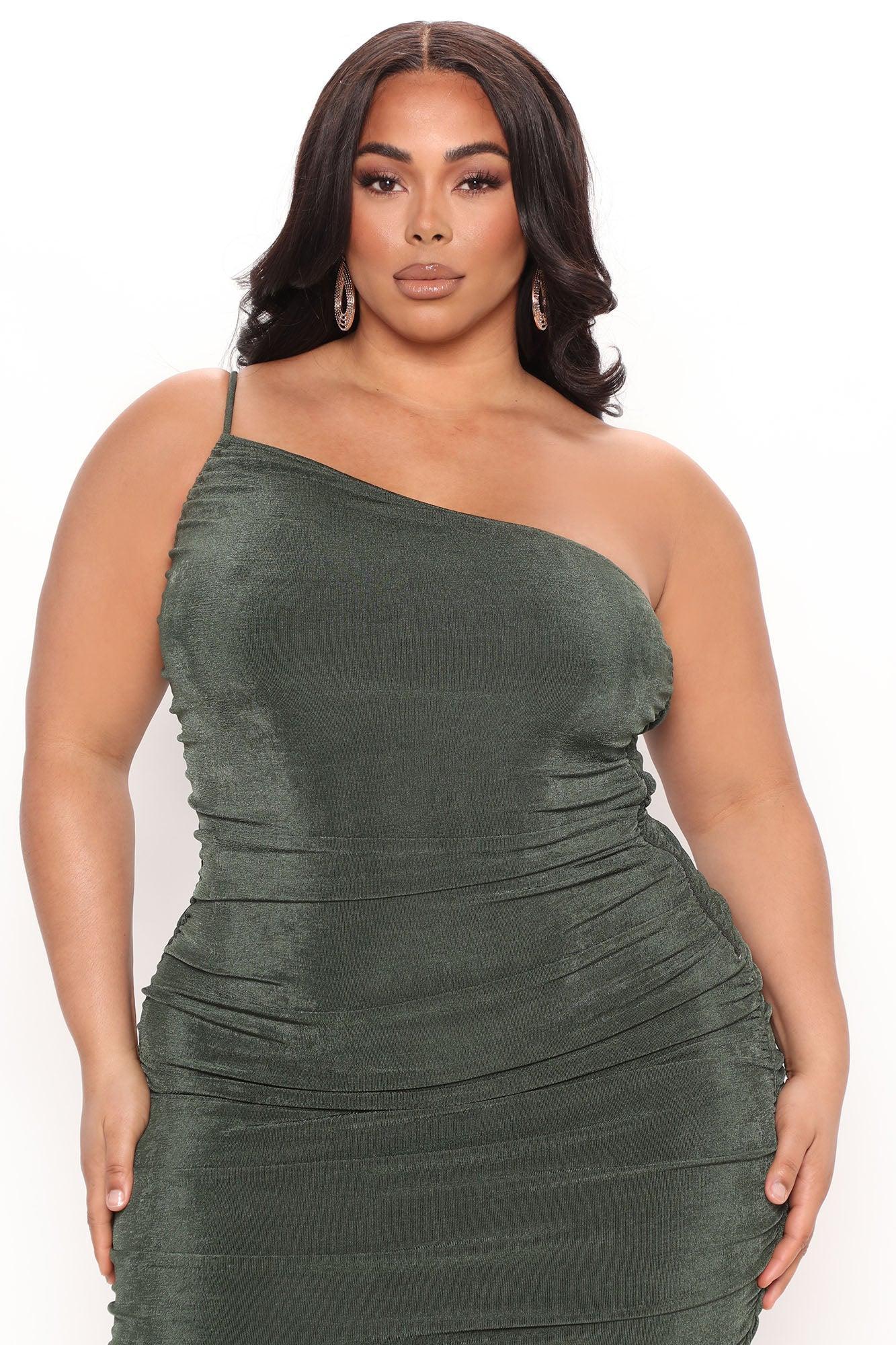 On Board Slinky Midi Dress - Hunter Product Image