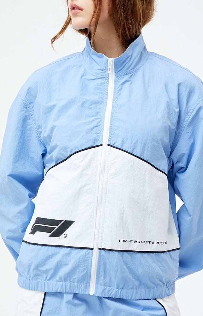F1 Women's x PacSun Warm Up Jacket in Blue/White - Product Image