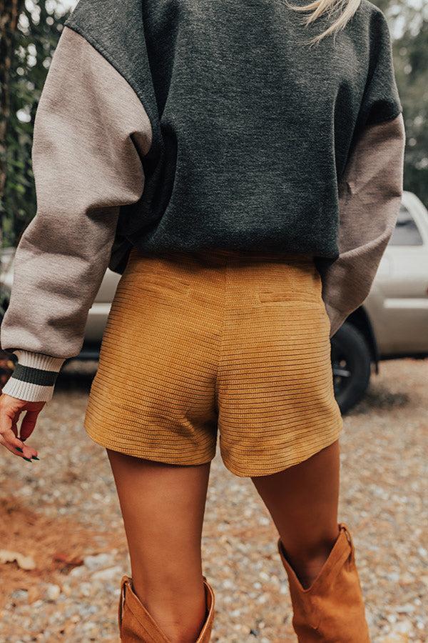 Halftime Happy Hour High Waist Shorts in Mustard Product Image
