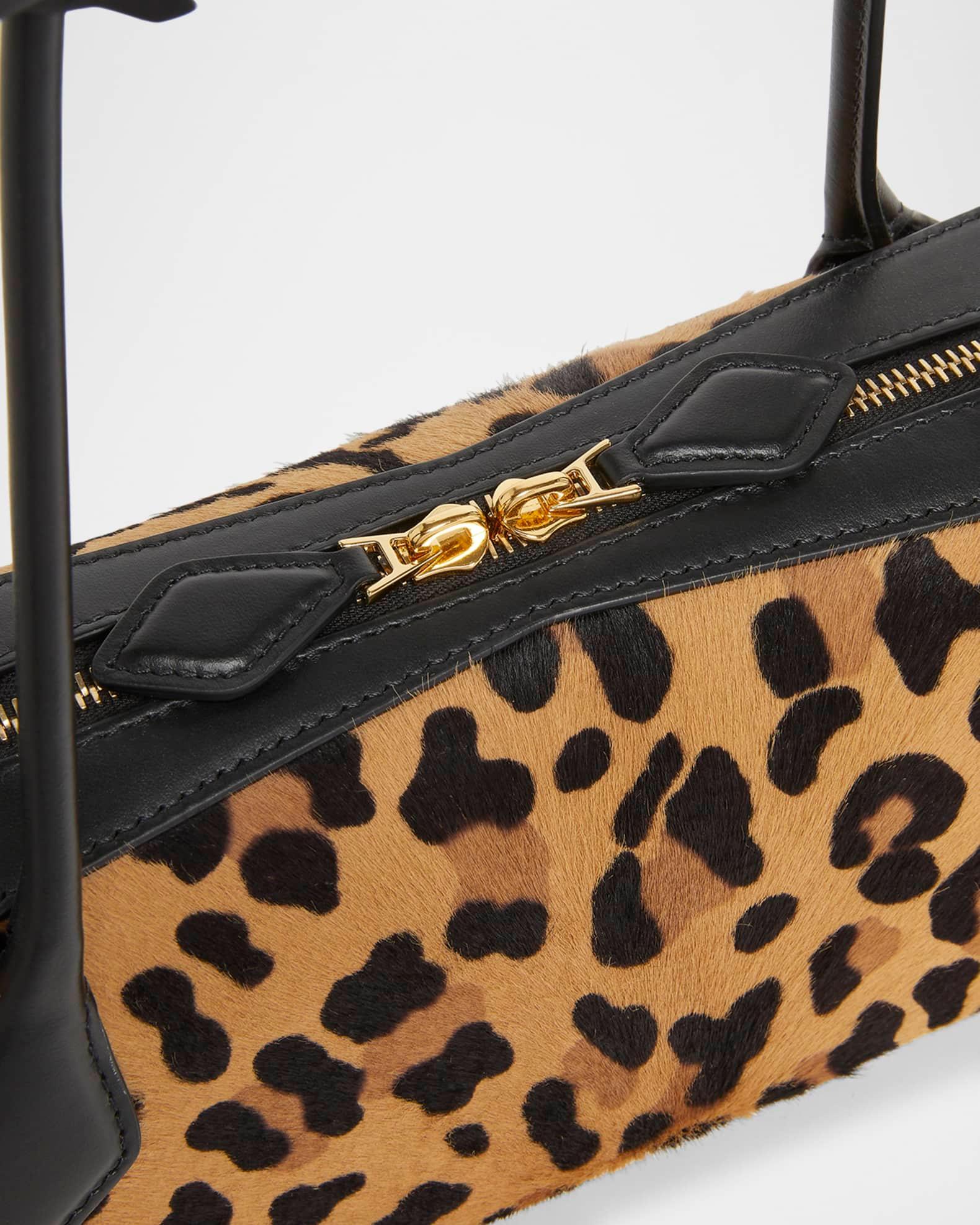 Le Teckel Medium Shoulder Bag in Leopard Calf Hair Product Image