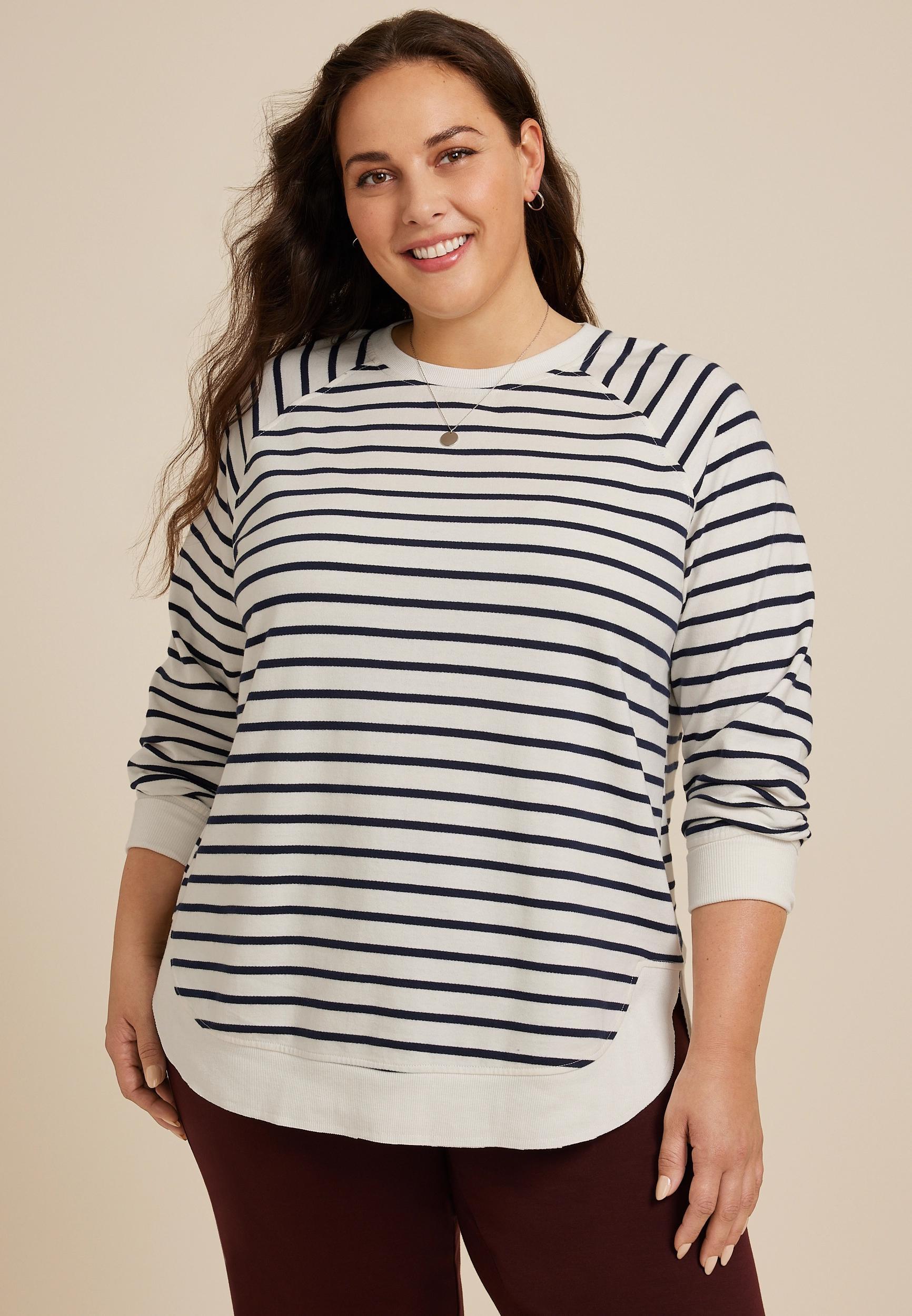 Maurices Plus Size Womens SunhavenCrew Neck Sweatshirt Purple Size 0X Product Image