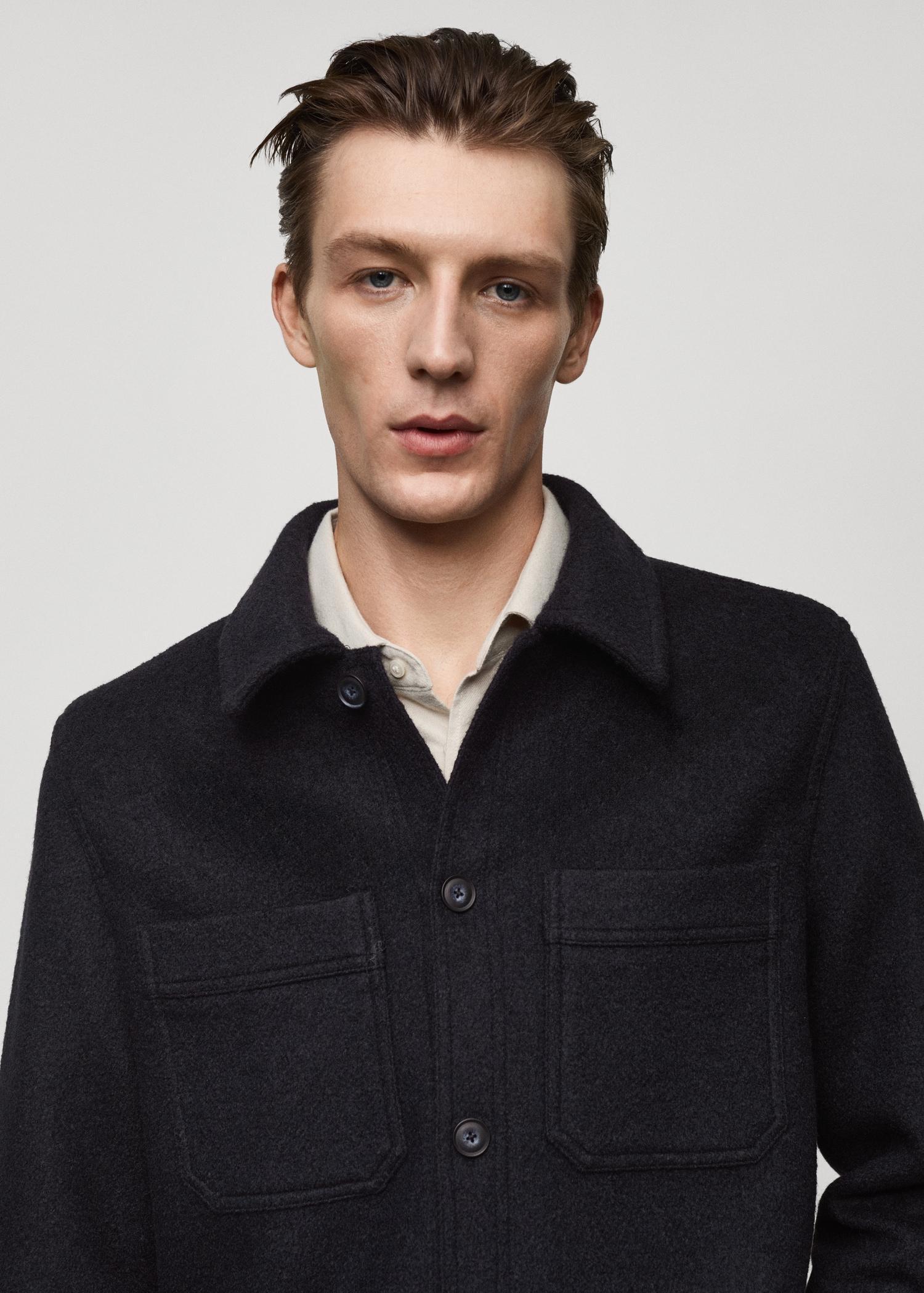 Wool jacket with pockets - Men | MANGO USA Product Image