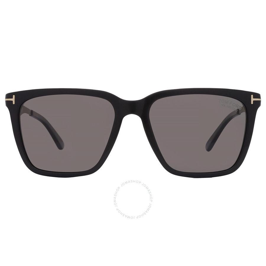 TOM FORD Garrett Polarized Smoke Square Men's Sunglasses Ft0862 01d 56 In Black Product Image