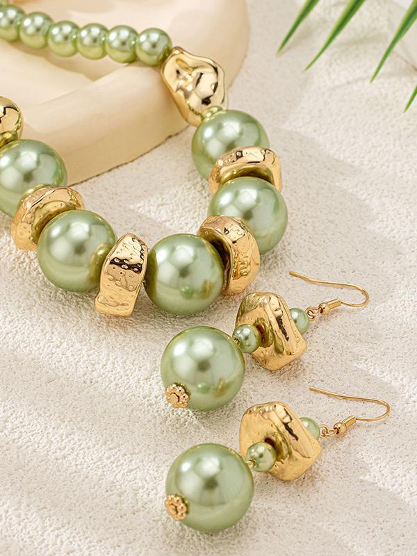 Contrast Color Geometric Drop Earrings Necklaces Accessories Product Image
