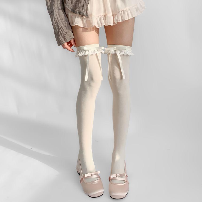 Ribbon Accent Over-The-Knee Socks Product Image