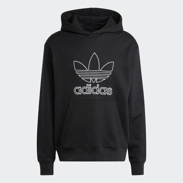 adidas Adicolor Outline Trefoil Hoodie Black S Mens Product Image