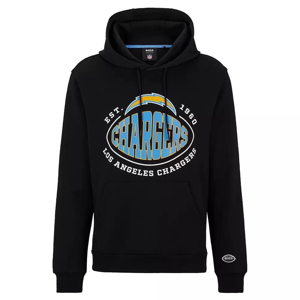 Men's BOSS X NFL  Black Los Angeles Chargers Touchback Pullover Hoodie, Size: Small Product Image
