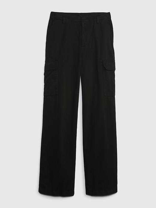 Mid Rise Twill Loose Cargo Pants Product Image