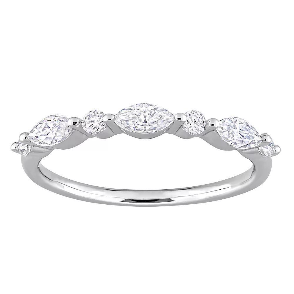 Stella Grace Sterling Silver 1/2 Carat T.W. Lab-Created Moissanite Semi-Eternity Ring, Womens Product Image
