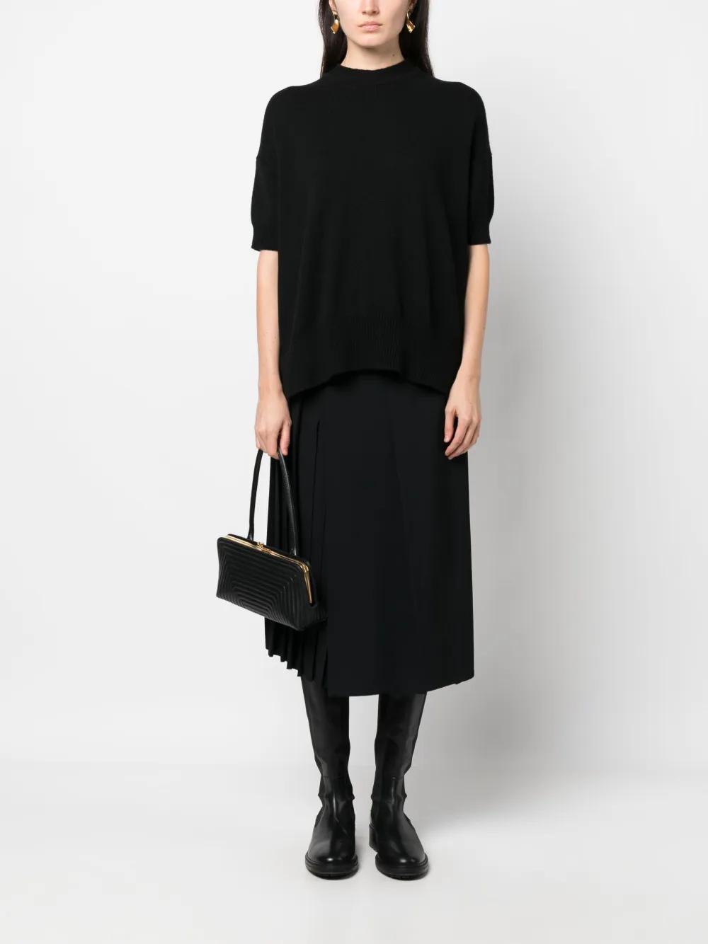 JIL SANDER Ribbed Cashmere Knitted Top In Black Product Image