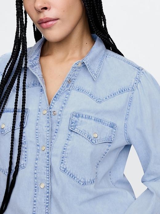 UltraSoft Denim Western Shirt Product Image