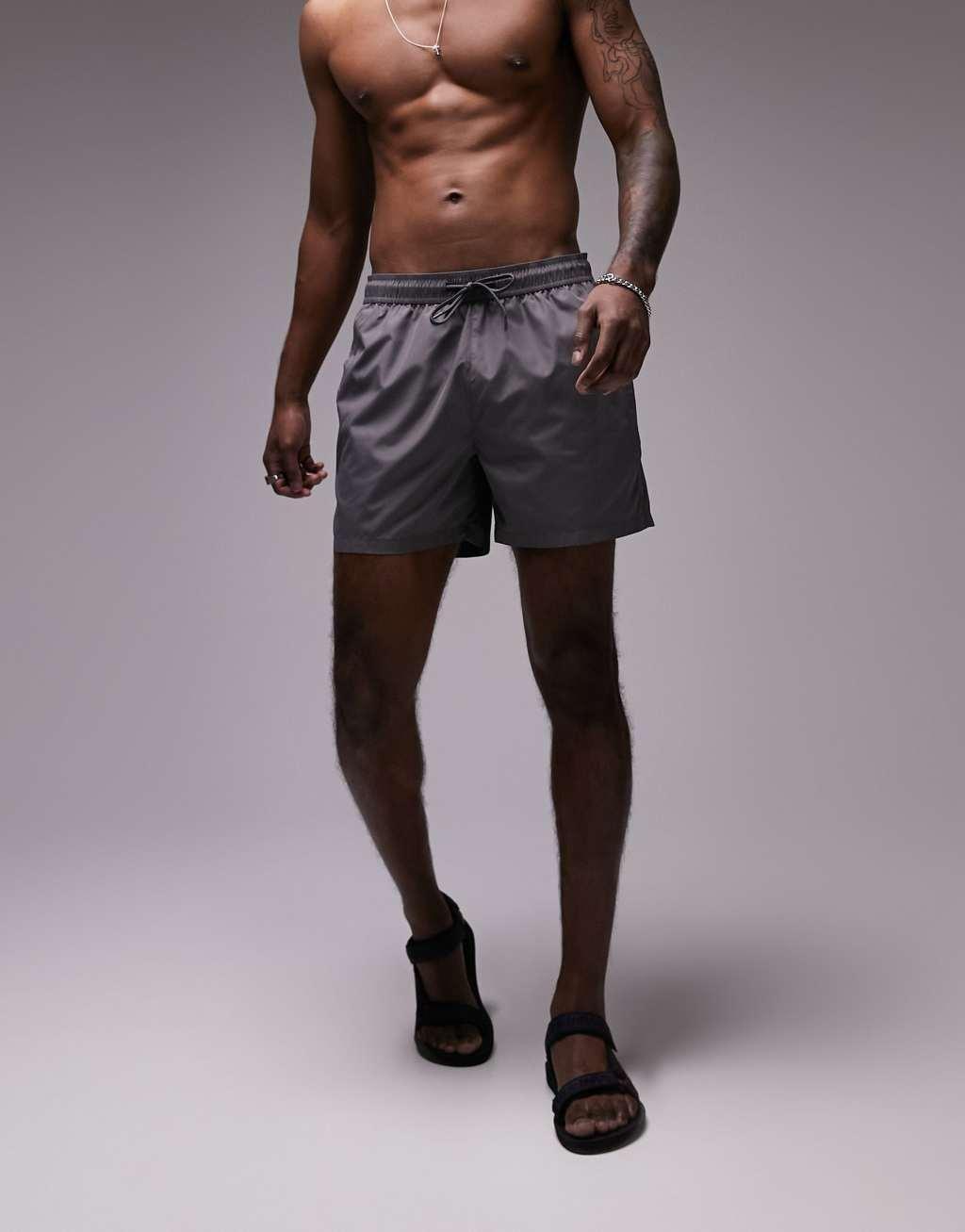 Topman swim shorts in gray Product Image