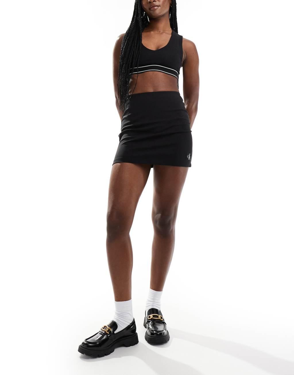 Calvin Klein Jeans Milano mini skirt in black Product Image