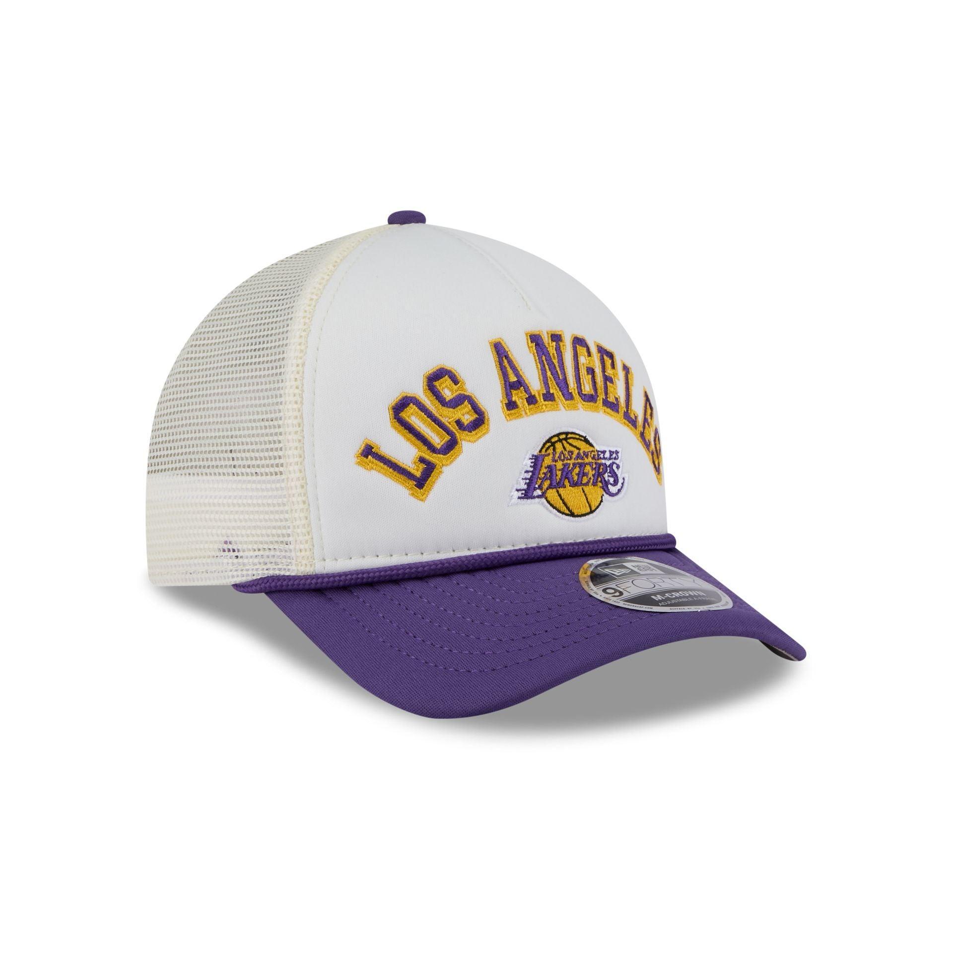 Los Angeles Lakers Chrome Arch 9FORTY M-Crown A-Frame Trucker Hat Male Product Image