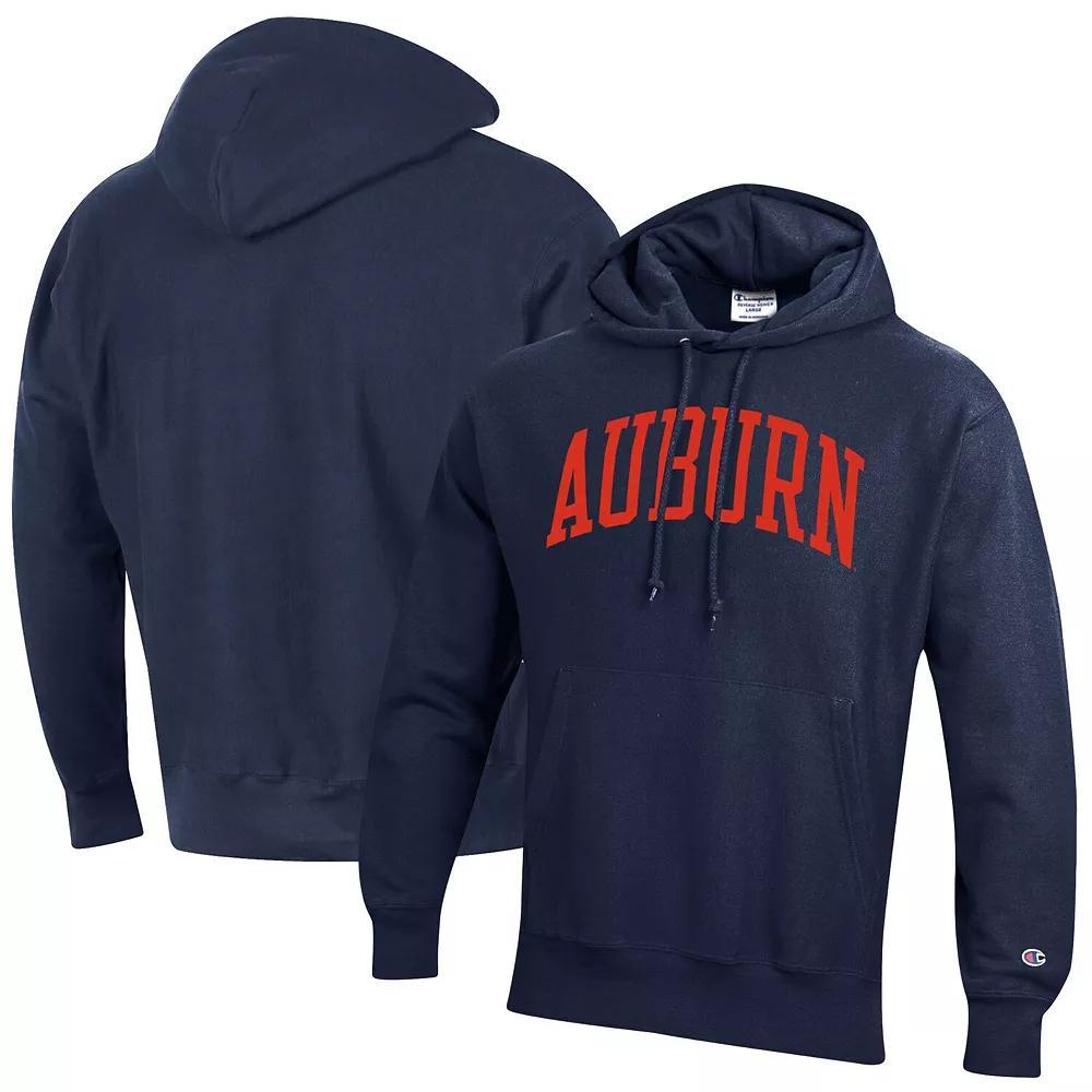 Men's Champion Navy Auburn Tigers Team Arch Reverse Weave Pullover Hoodie, Size: 2XL, Blue Product Image