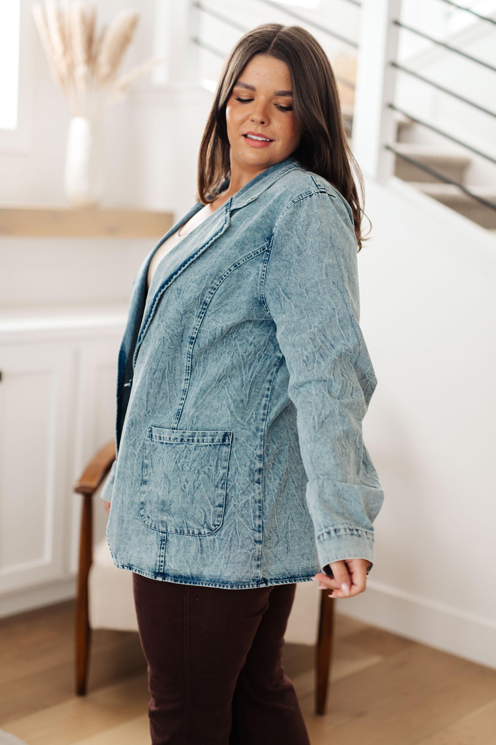 Business Brunch Denim Blazer - ONLINE EXCLUSIVE! Product Image