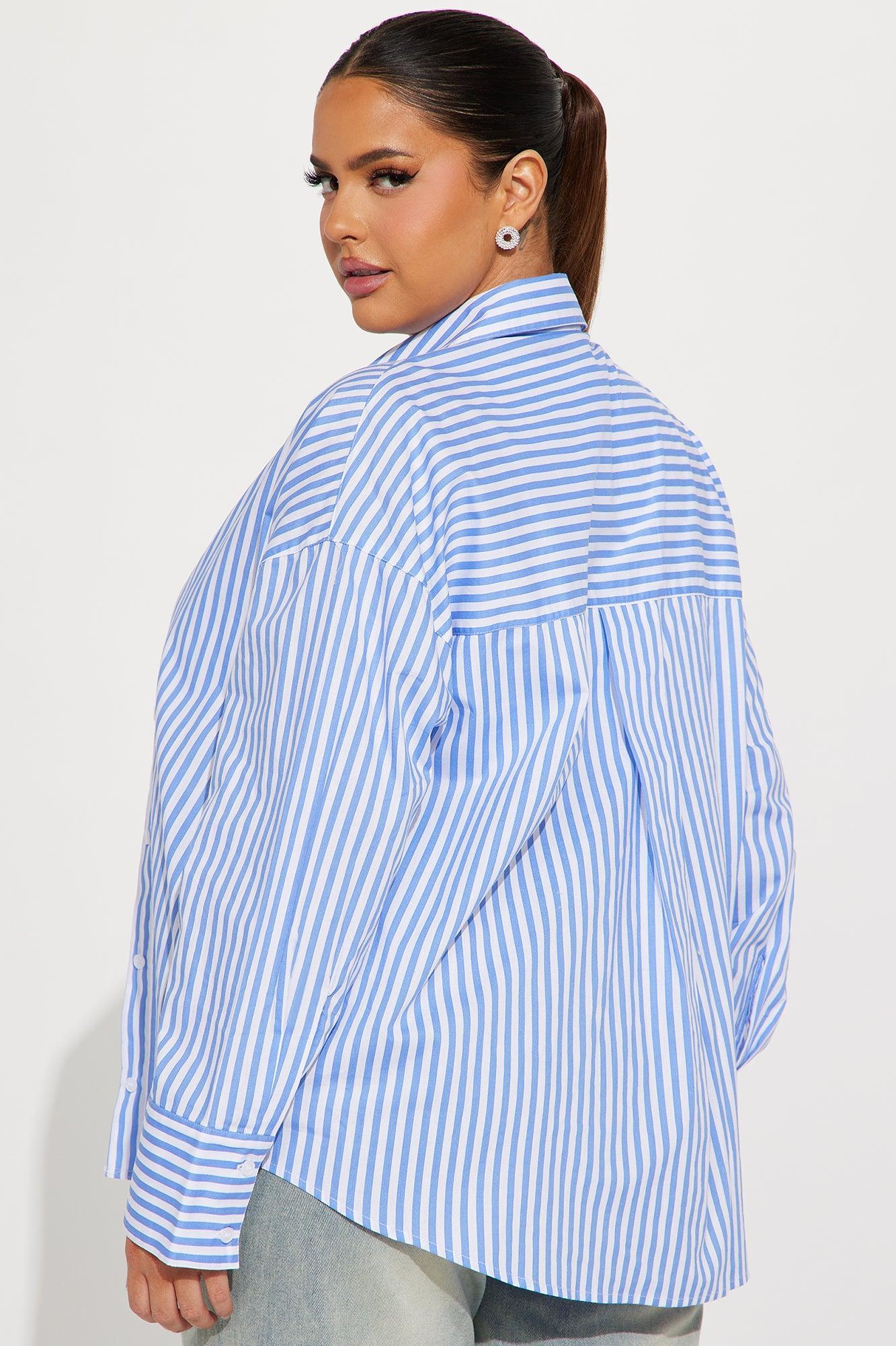 Newport Striped Shirt - White/Blue Product Image