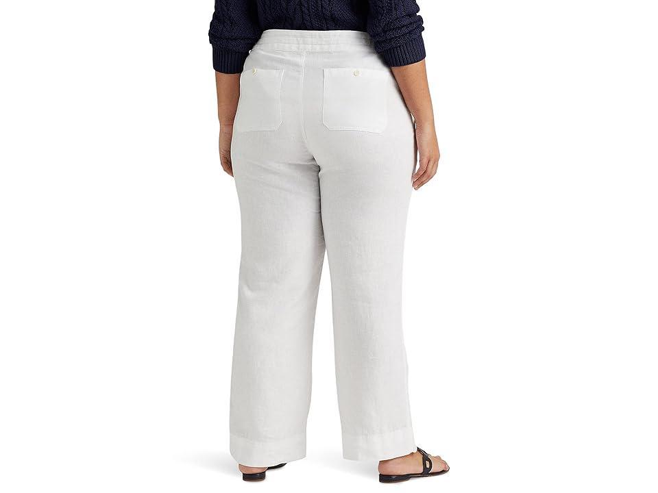 Lauren Ralph Lauren Plus Size Linen Drawcord Pants Women's Casual Pants Product Image