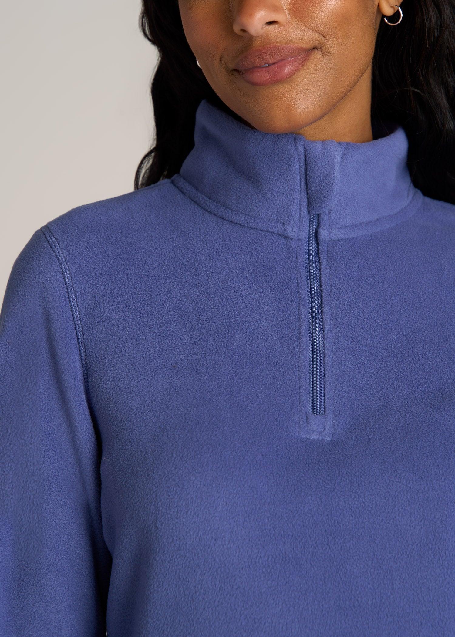Half Zip Polar Fleece Pullover Sweater for Tall Women in Marlin Blue Product Image