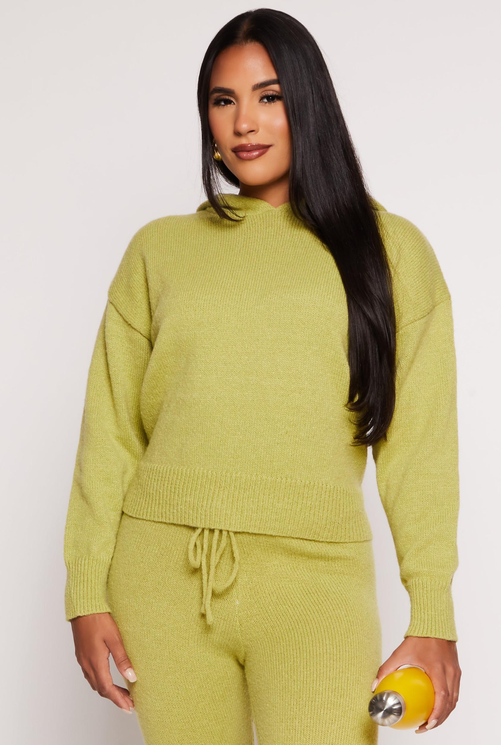 Womens Brushed Knit Pullover Hoodie Product Image