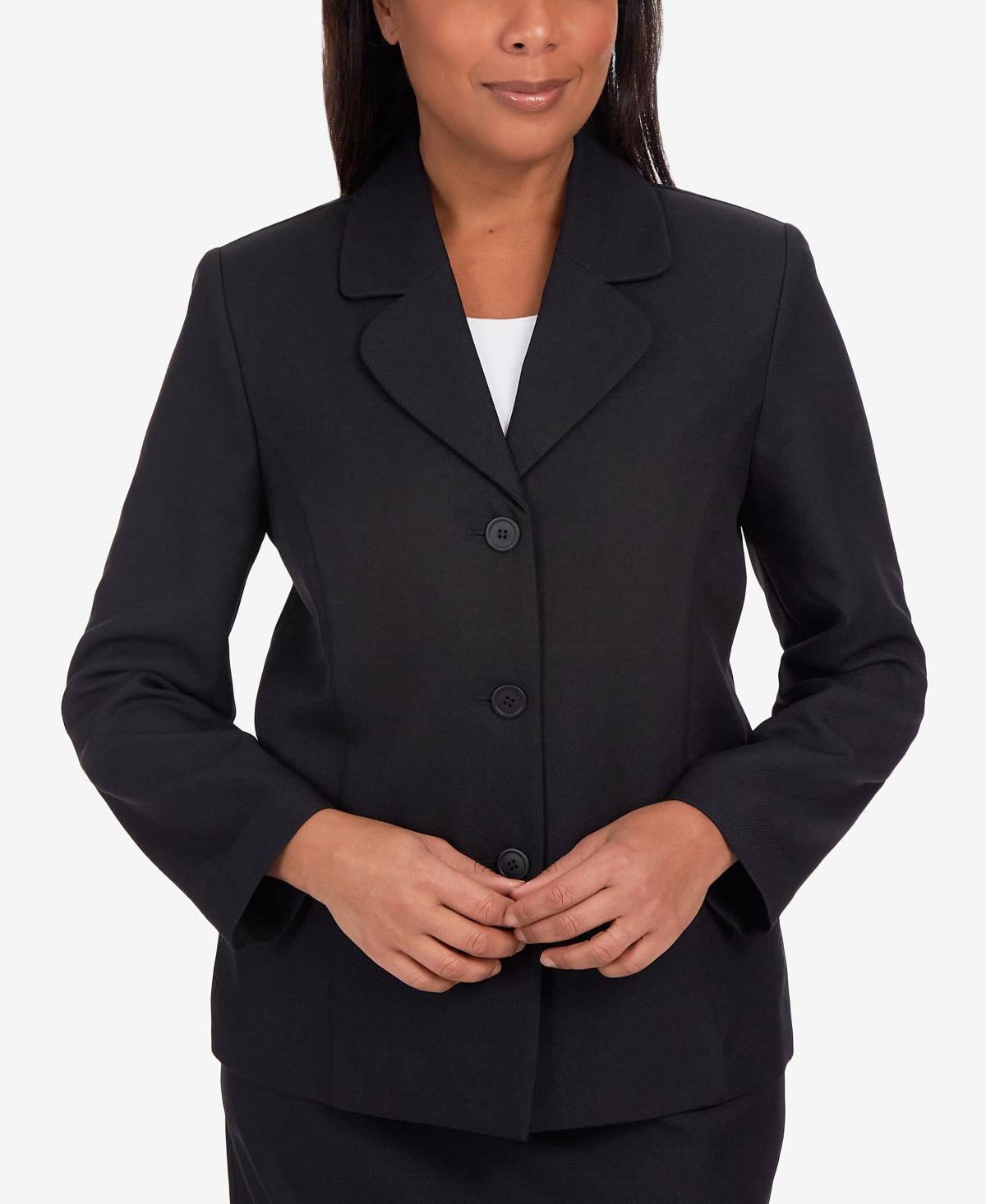 Plus Size Alfred Dunner Chic Button-Front Jacket, Womens Blue Product Image
