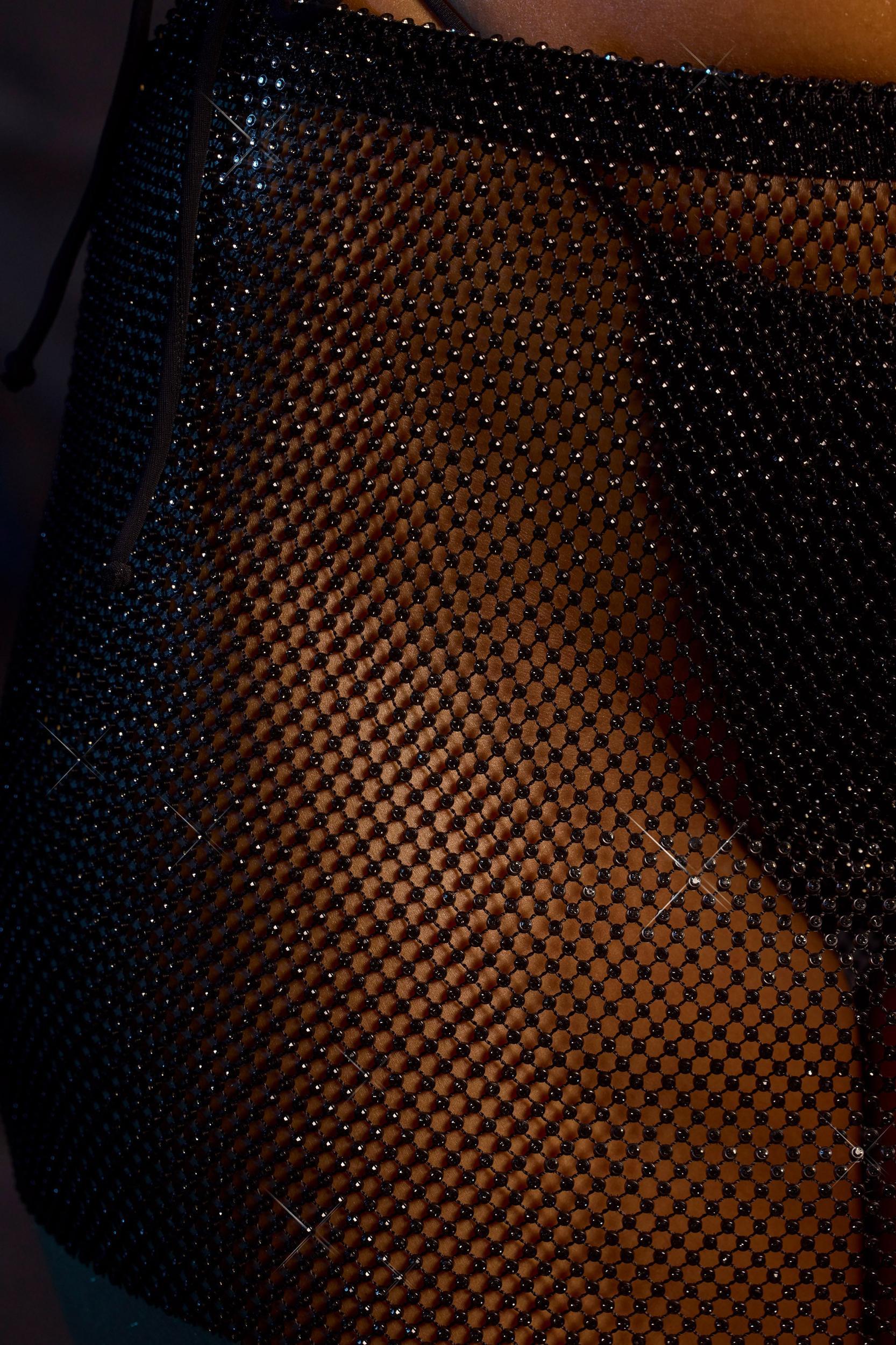 Low-Rise Mini Skirt in Black Product Image