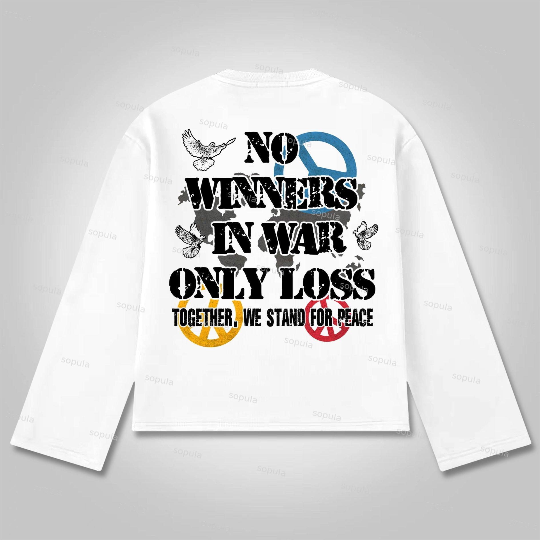 Sopula Human Beings Need Peace, Not War. Vintage Graphics Cotton Long Sleeve T-Shirt Product Image