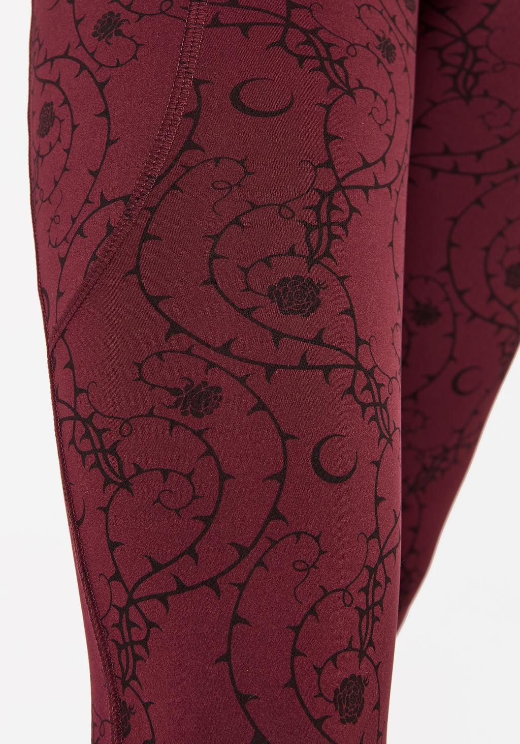 Rosethorn Floral Print Athleisure Sports Leggings Product Image