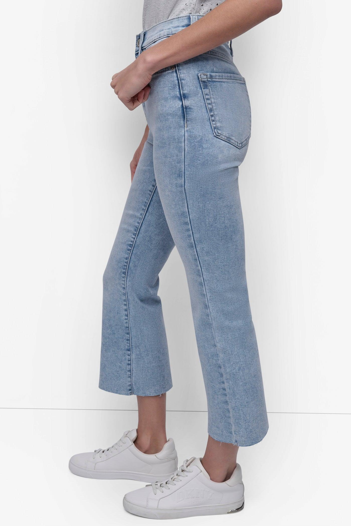HIGH-RISE RAW EDGE FLARE JEAN Product Image