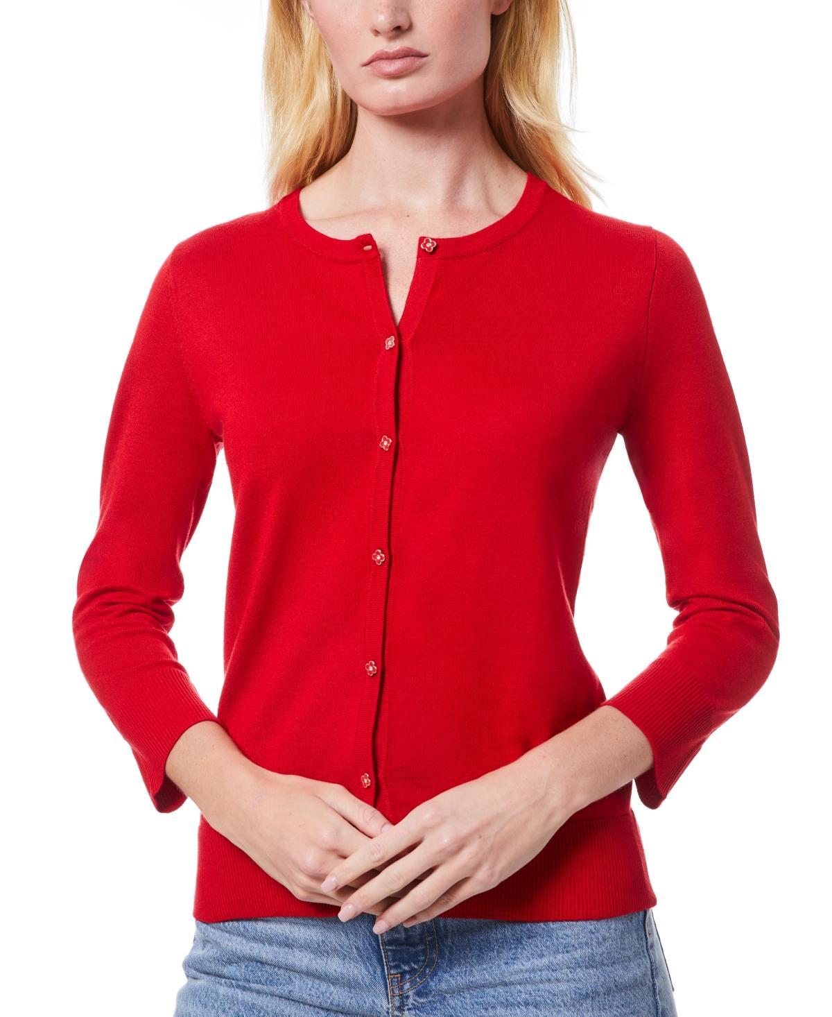 Melissa Paige Womens Novelty Button-Front Cardigan Sweater, Regular & Petites Product Image