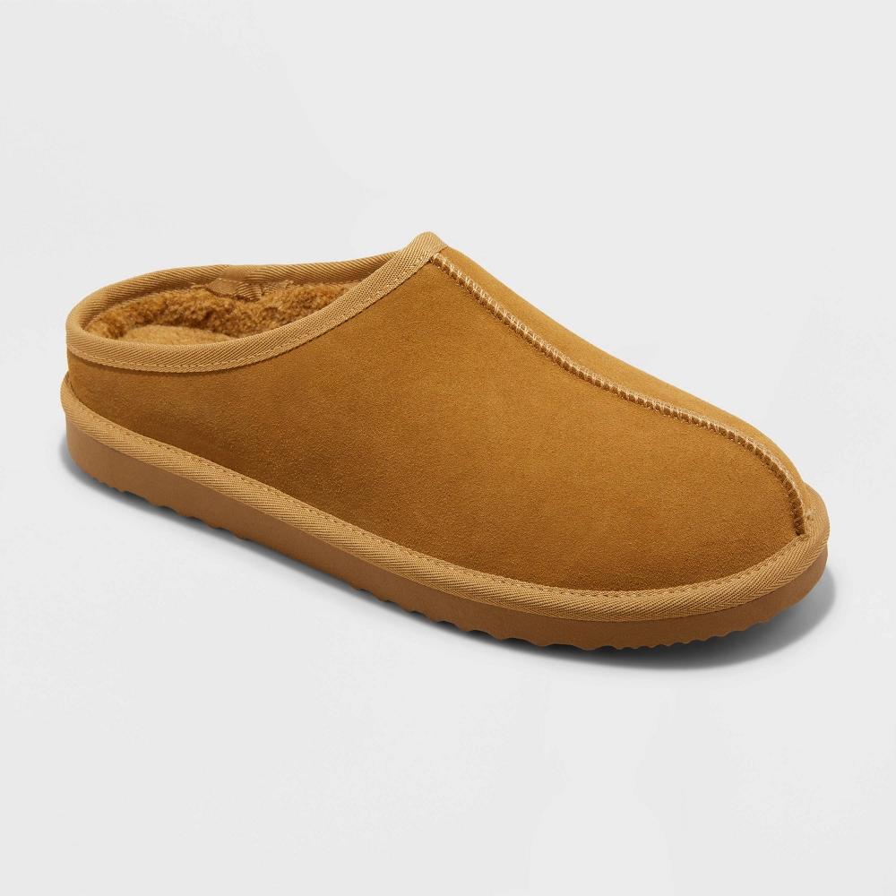 Men's Cruz Genuine Suede Clog Slippers - Goodfellow & Co™ Brown 11: Slip-On Indoor/Outdoor Slides Product Image