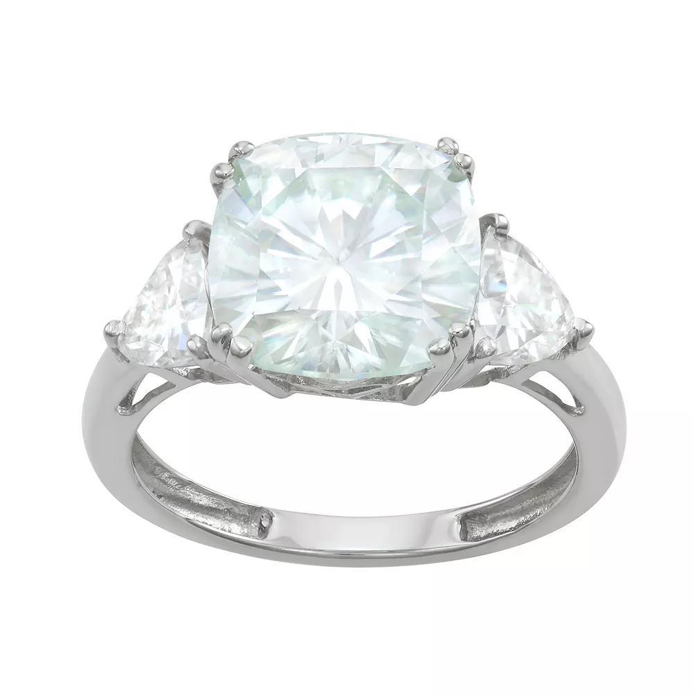 Charles & Colvard 14k White Gold 5 Carat T.W. Lab-Created Moissanite 3-Stone Ring, Women's, Size: 6, 14k Whgold Product Image